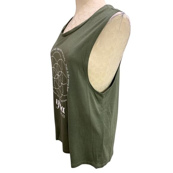 2XL Yoga Home Green Womens Olive Green Tank Top Lightweight - Picture 3 of 8